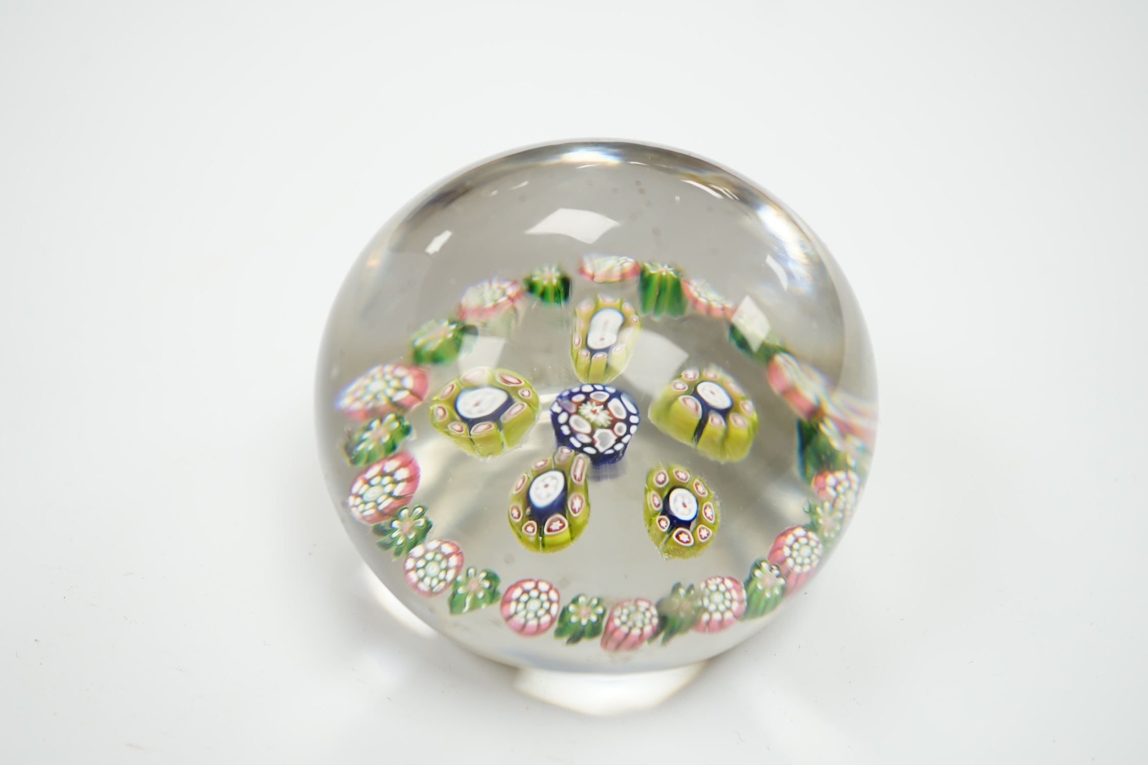 A St Louis millefiori glass paperweight, 7.5cm in diameter